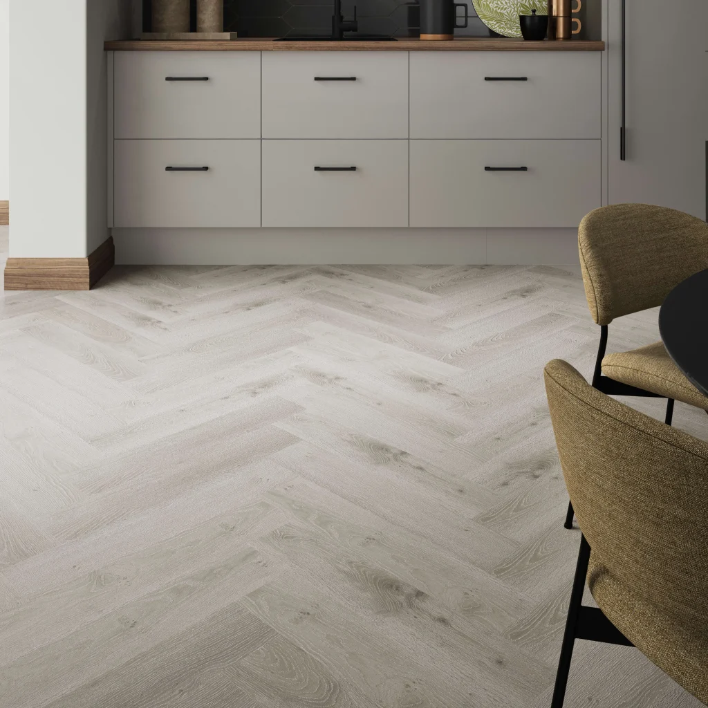 Light Oak Herringbone SPC Flooring
